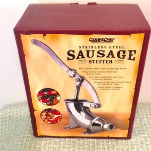 Camp Chef 5# Stainless Steel Sausage Stuffer NEW 3 Sz Stuffing Tubes Easy Clean